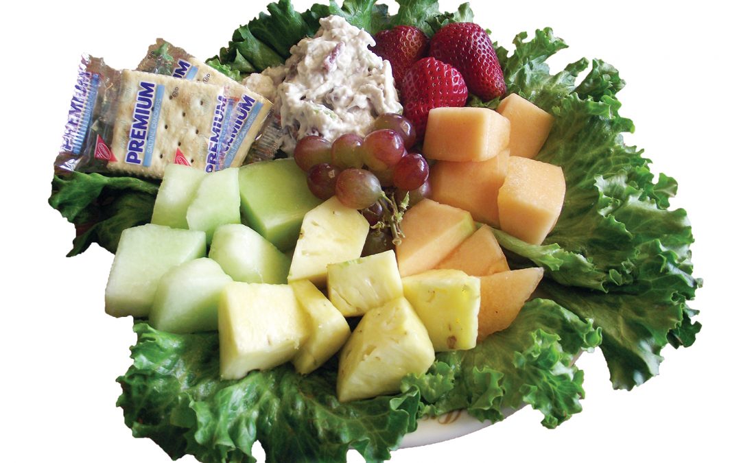 Chicken Salad or Tuna Salad and Fresh Fruit Plate